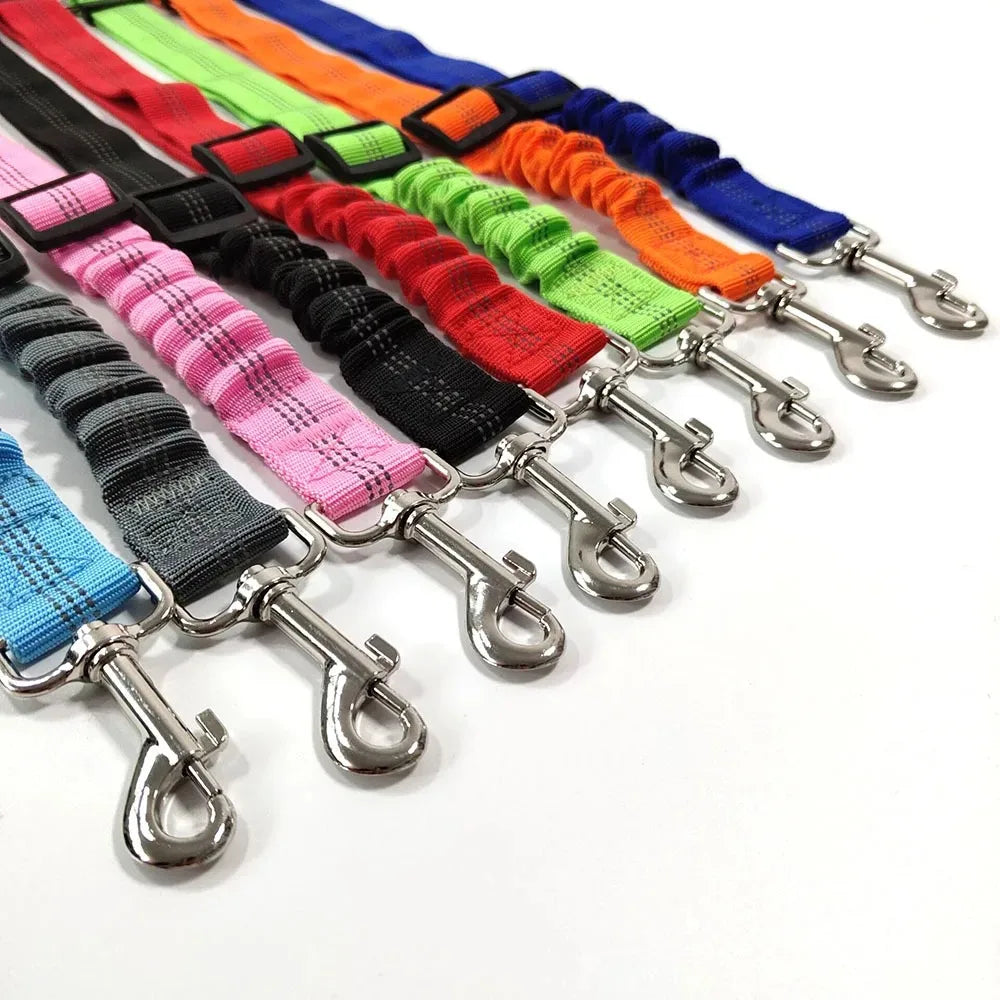 Reflective Dog Seat Belt – Adjustable Nylon Bungee Car Harness