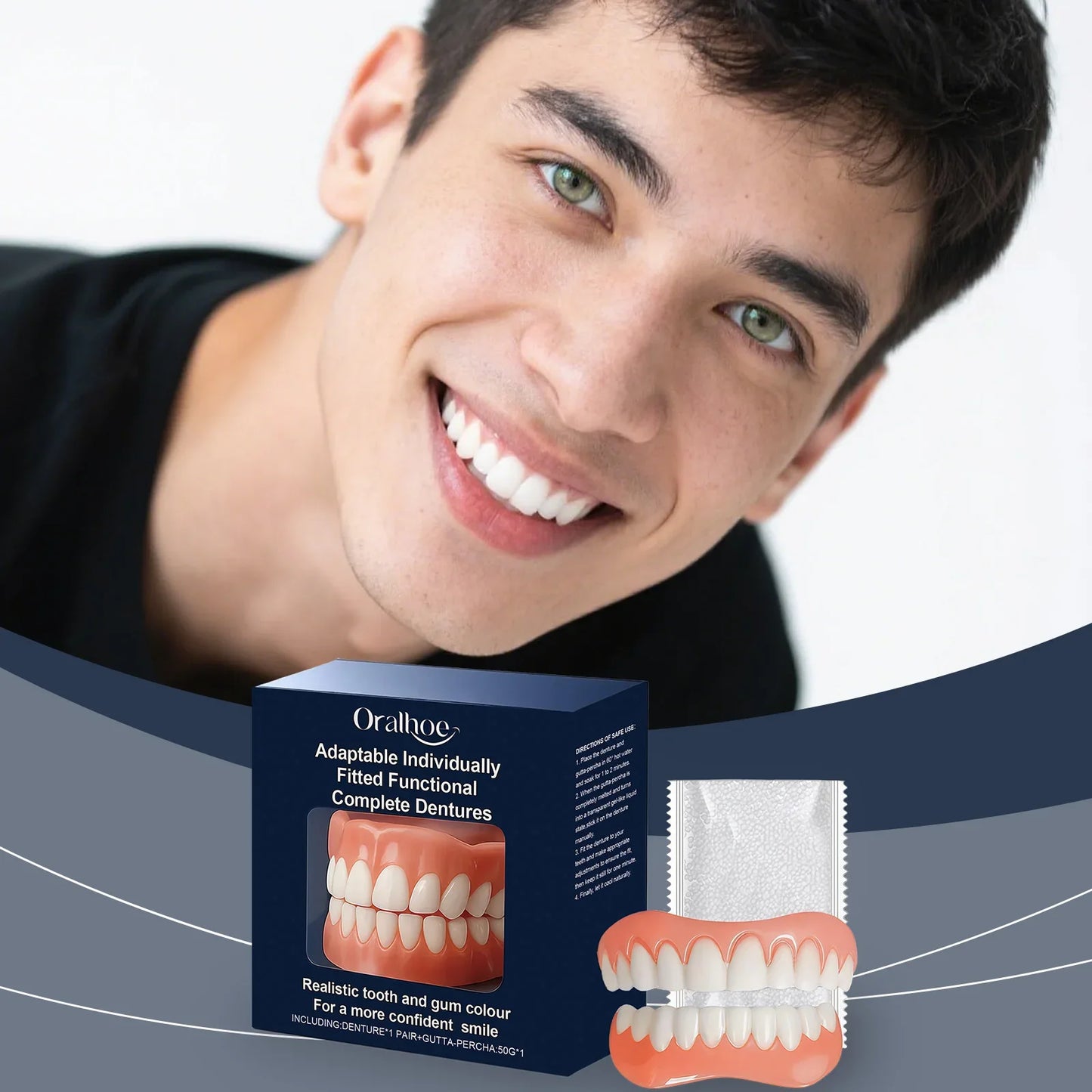 Temporary Silicone Denture Kit – Fake Teeth Whitening Cover