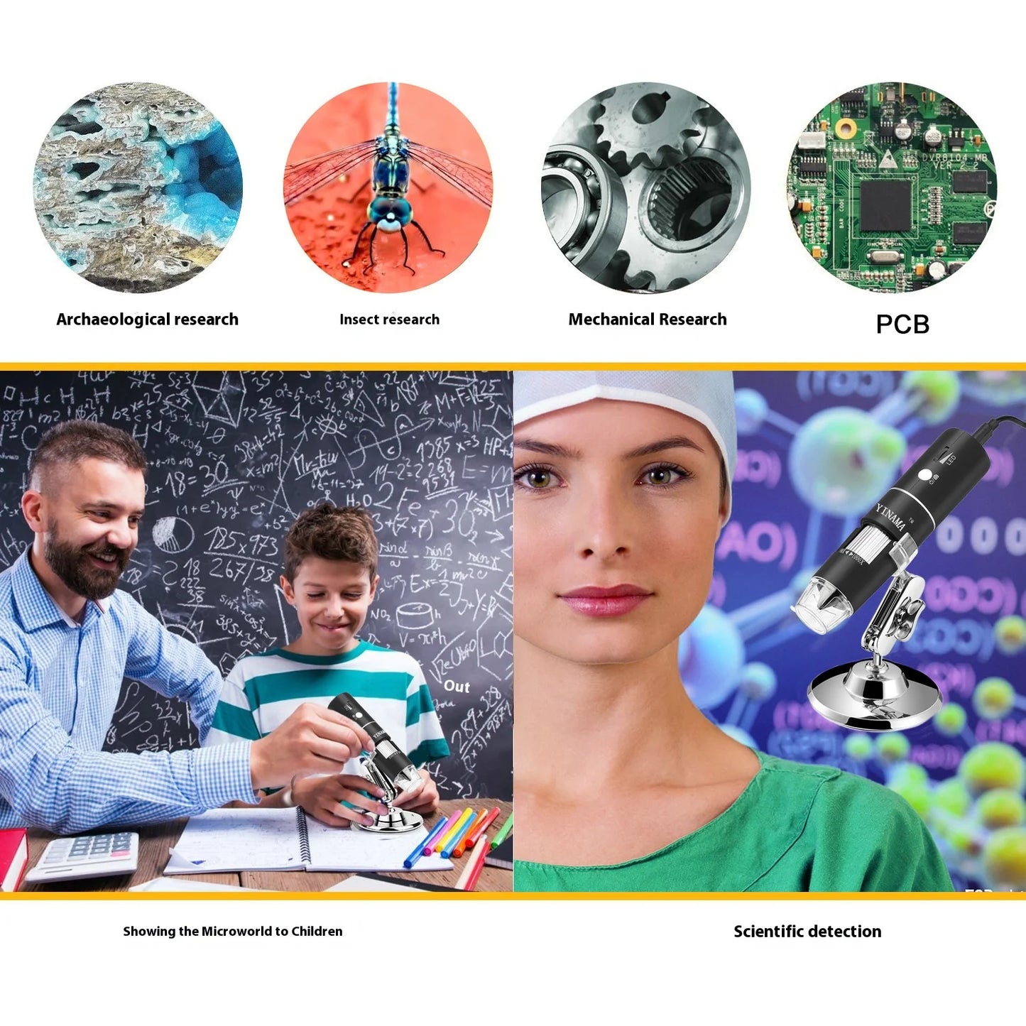 Wifi Handheld Industrial Digital Microscope, Biological Mobile Phone Maintenance, Usb Video Electronic Magnifying Glass 1000X Peaceful Pleasures Health and Wellness