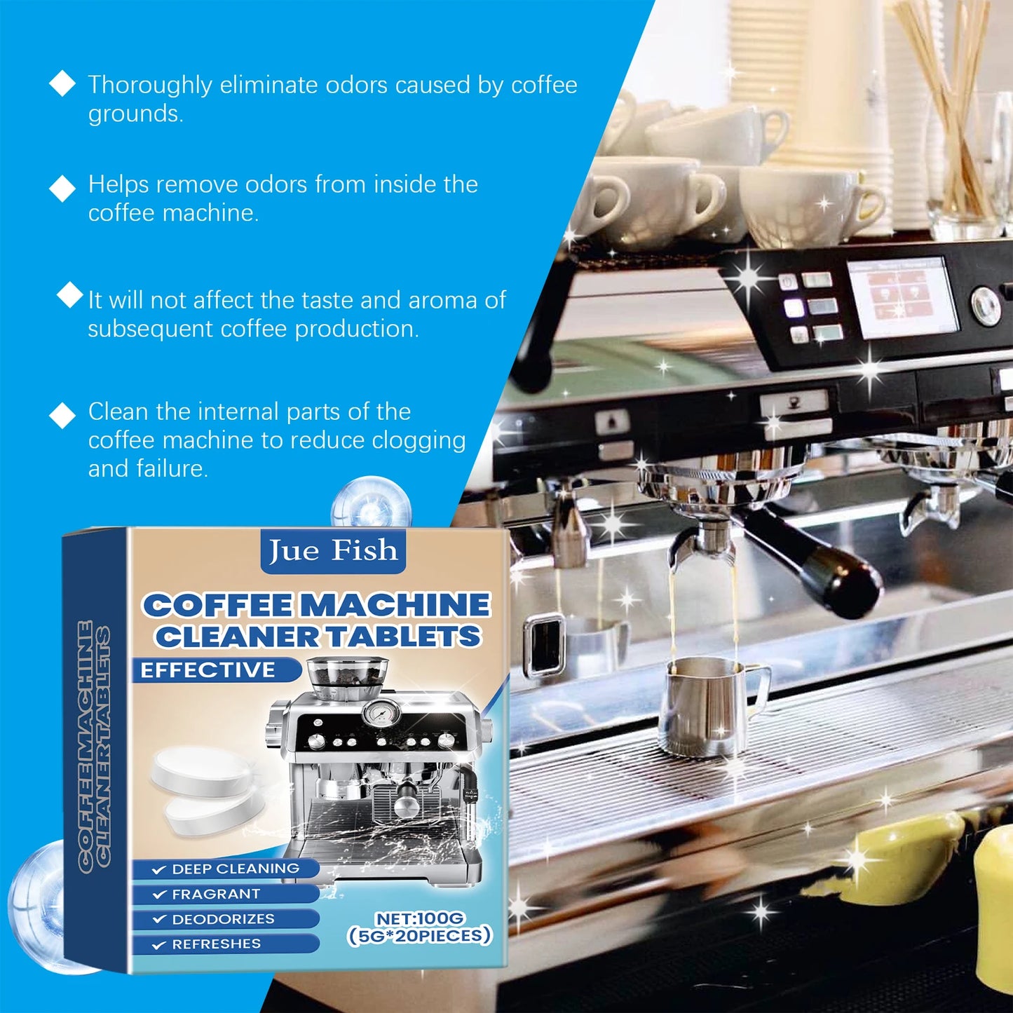20-Pack Coffee Machine Cleaning Tablets – Deep Clean & Degrease