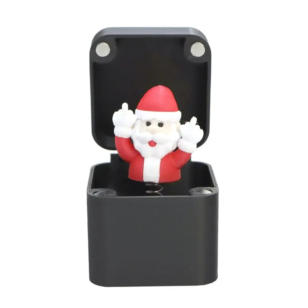 Christmas Middle Finger In A Box Prank Figure Home Party New Year Bouncing Character Statue Decoration Prop Special Special Gift Peaceful Pleasures Health and Wellness 05