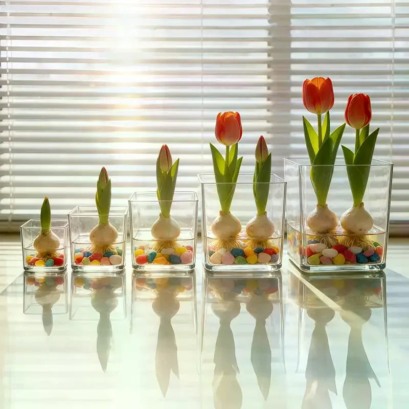 Transparent Acrylic Plant Pot | Square & Round Bonsai Planter