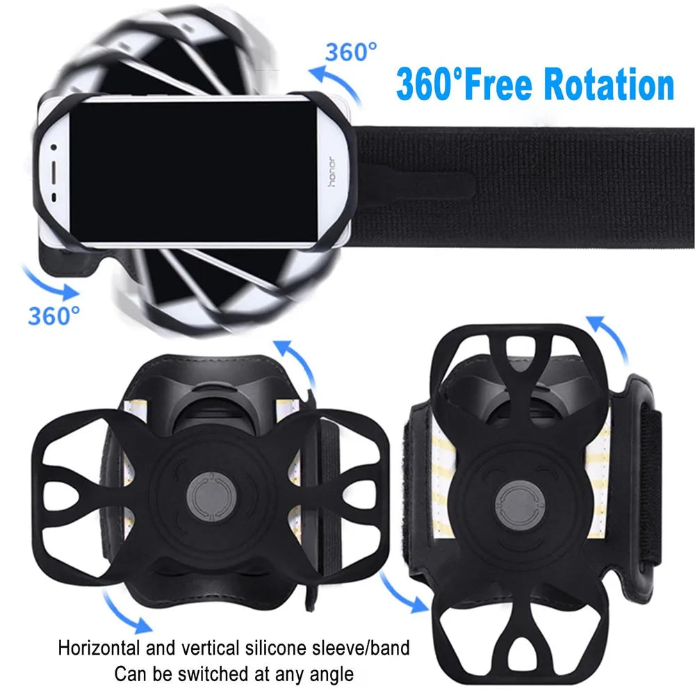 Running Armband Wristband Bracke 360 ° Rotatable Phone Holder Suitable For 4-7-inch Smartphones Card Pocket For Running Bicycles Peaceful Pleasures Health and Wellness