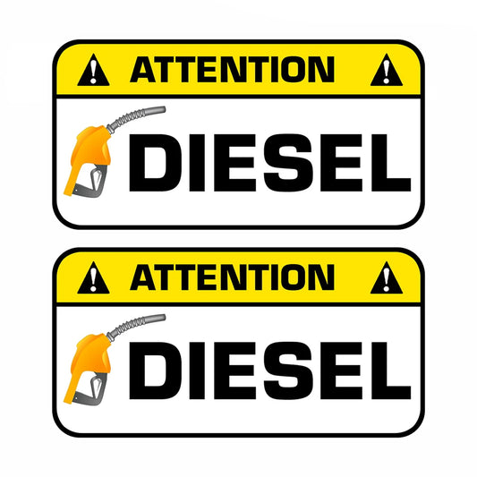 2pcs 7cm ATTENTION DIESEL GASOIL AUTO STICKER FOR CAR Peaceful Pleasures Health and Wellness Default Title