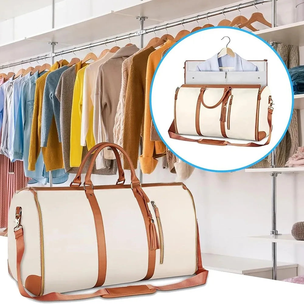 Garment Bag for Travel, Carry On Garment bag, Convertible Duffel Bag with Shoe Compartment, Perfect for Business Trips Peaceful Pleasures Health and Wellness