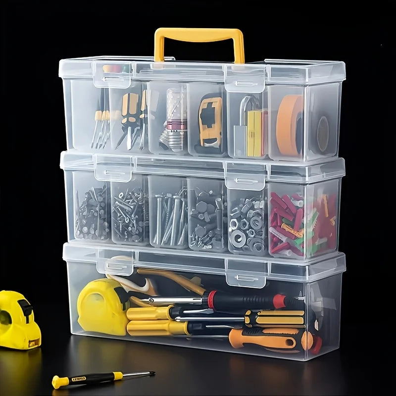 7-Piece Transparent Parts Organizer Set with Dividers | DIY Storage