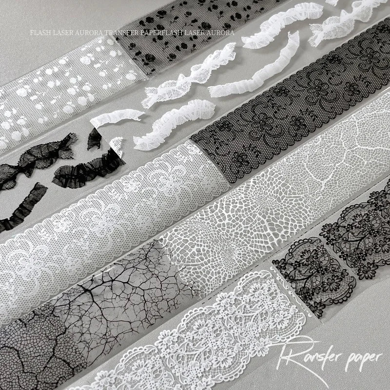 10 Rolls Vintage Lace Water Transfer Nail Decals | DIY Manicure