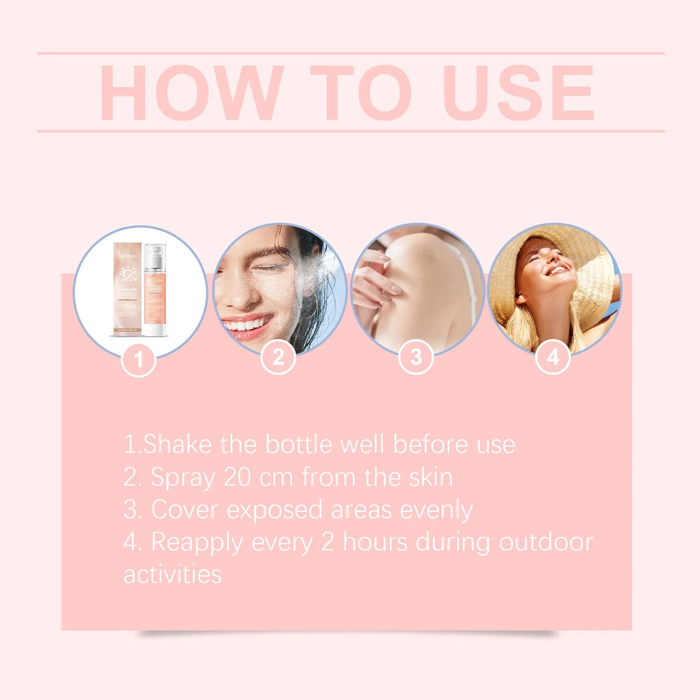 Refreshing Sunscreen Spray Body Sun Block Isolation Mist Long Lasting UV Protector Summer Outdoor Brightening Moisturizer Serum Peaceful Pleasures Health and Wellness
