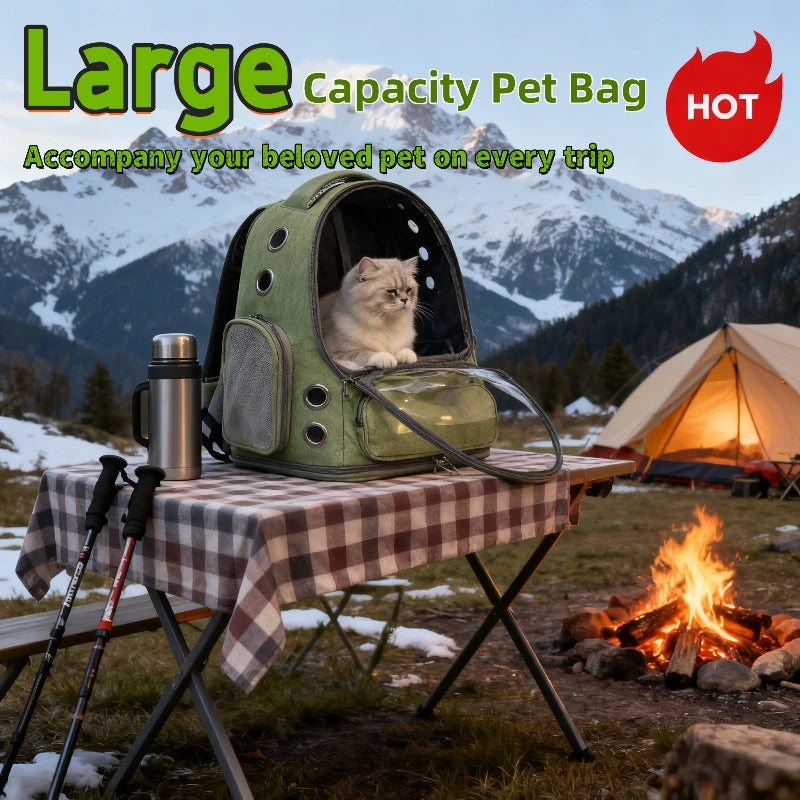 2026 New Transparent Pet Carrier Backpack Outdoor Travel Backpack for Cats Small Dogs Breathable Cat Carrying Bag Pet Supplies Peaceful Pleasures Health and Wellness