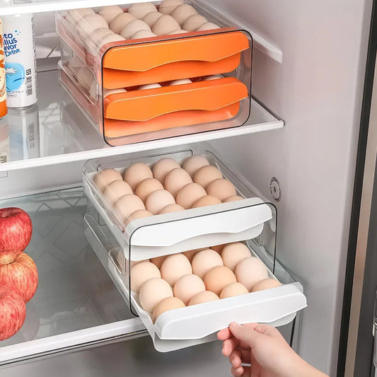 Double Layer Egg Storage Container | Fridge Organizer & Drawer Egg Storage Organizer Peaceful Pleasures Health and Wellness