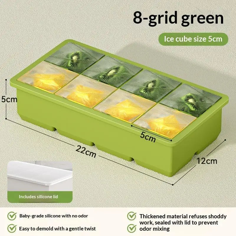 Silicone Ice Cube Tray with Leak-Proof Lid | Easy Release