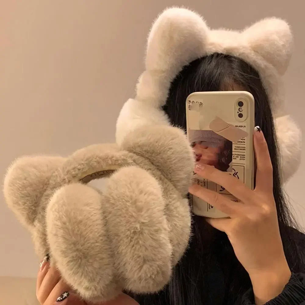 Cute Cat-ear Plush Ear Protectors Winter Students Cycling Keeping Warm Protecting Ears Windproof and Cold-proof Ear Coverings Peaceful Pleasures Health and Wellness