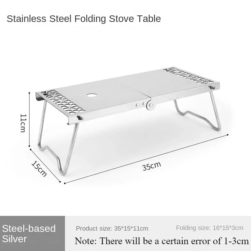 Outdoor Portable Mini Tea Table Stainless Steel Splicing Folding Barbecue Table Multifunctional Camping Grill Tea Dual Use Table Peaceful Pleasures Health and Wellness