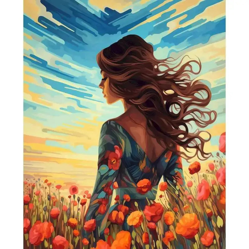 Paint by Number Girl Figure Kit – DIY Canvas Art & Home Decor
