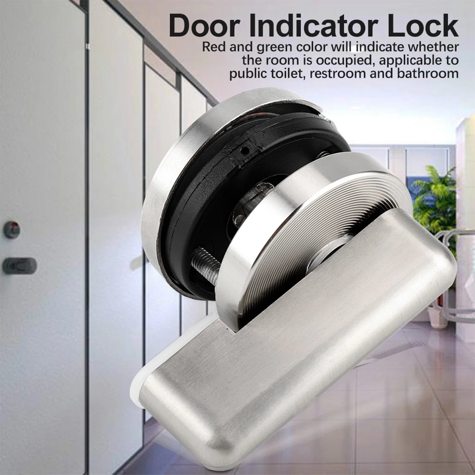 Door Indicator Lock Zinc Alloy Door Lock Vacant Engaged Indicator for Toilet Restroom Bathroom Peaceful Pleasures Health and Wellness
