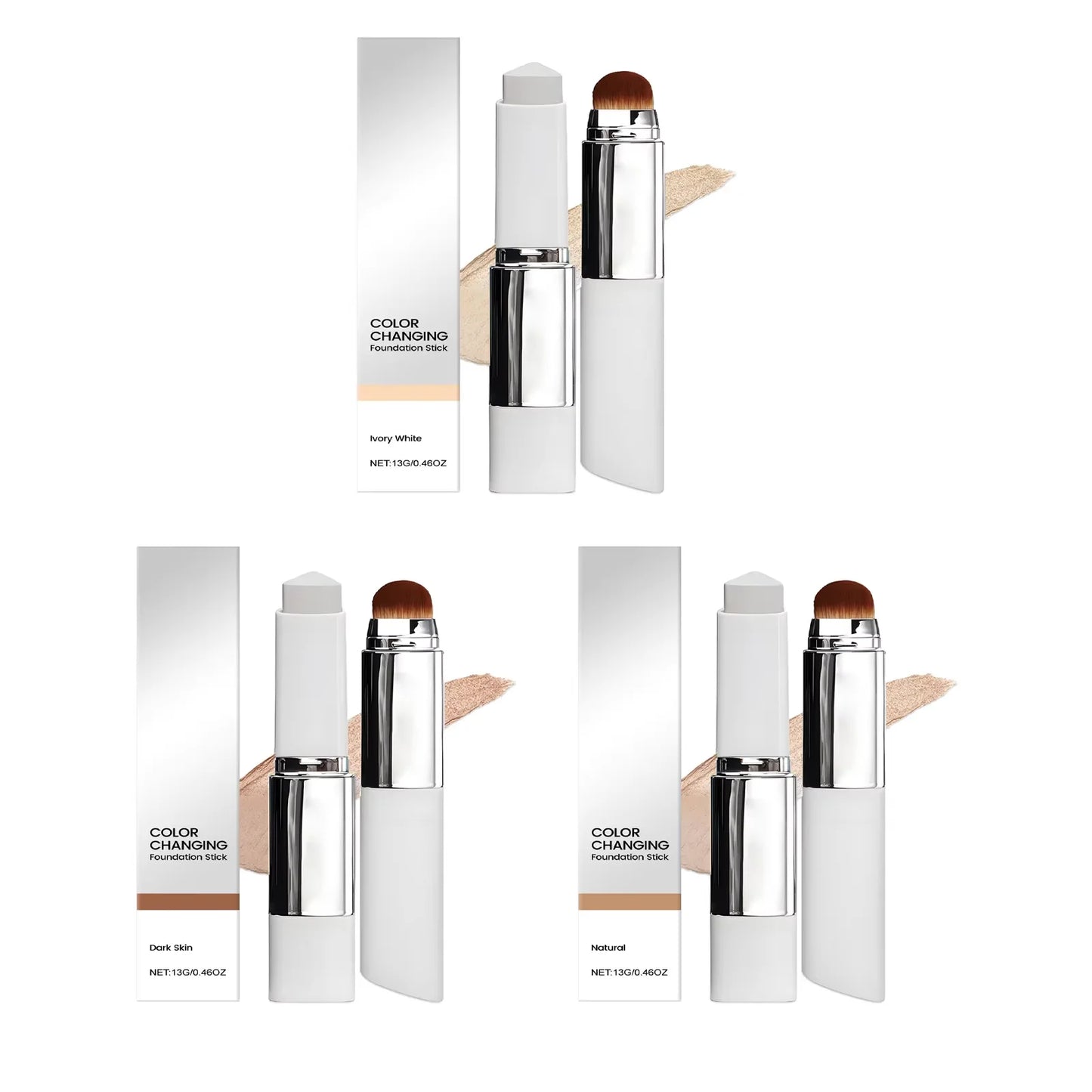 Double-Head Foundation Stick with Brush | Full Coverage Matte