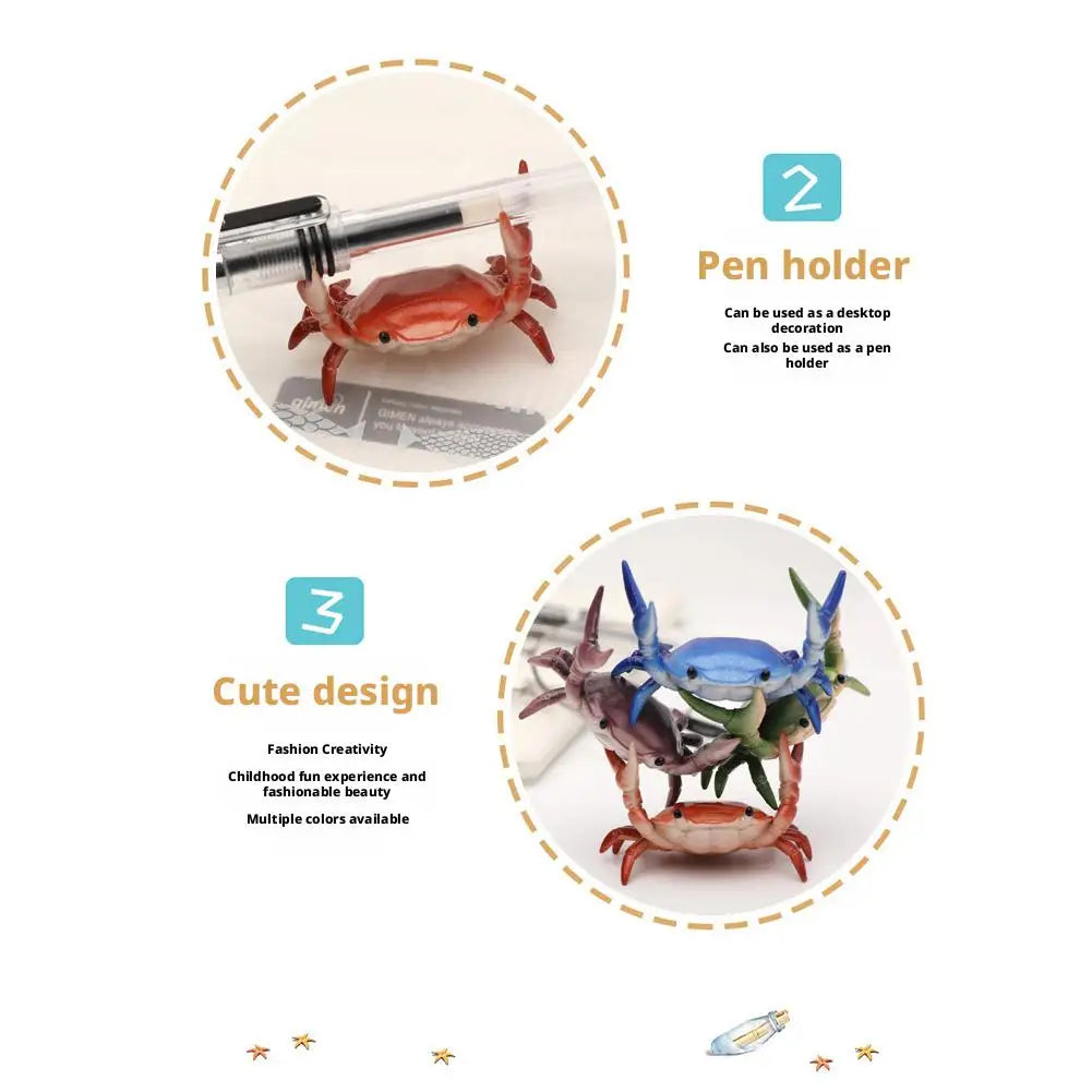 Weightlifting Crab Pen Holder Ornament Creative Personalized Decoration Model Gift Desktop Dislpay Pen Holder Peaceful Pleasures Health and Wellness