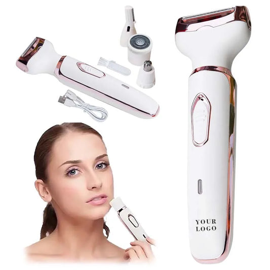 4 In 1 Bikini Trimmer Body Epilator Painless Lady Electric Shaver Hair Remover Set Underarm Eyebrow Nose Hair Trimmer Peaceful Pleasures Health and Wellness