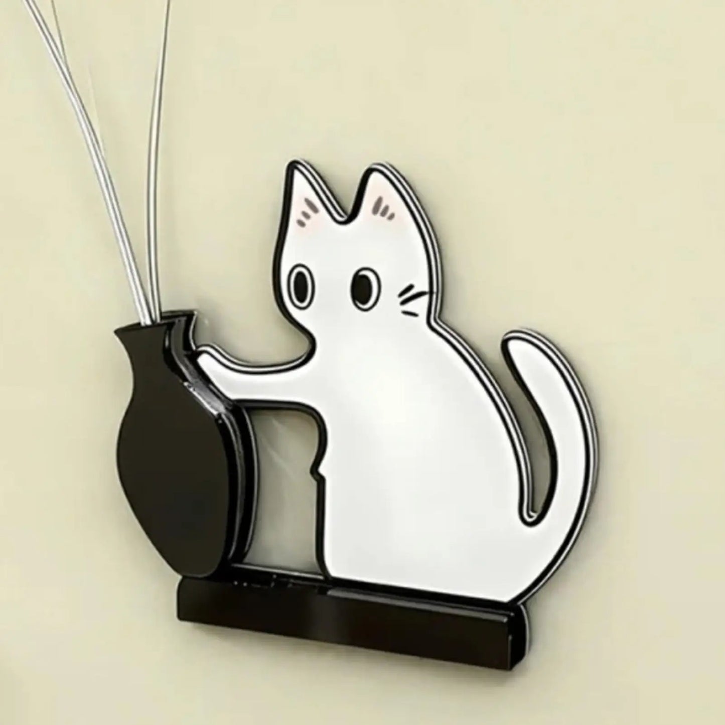 Acrylic Cat Whiskers Storage Container Cute Memorial Keepsake with Wide Opening for Fridge Wall Desk Office Bedroom Peaceful Pleasures Health and Wellness