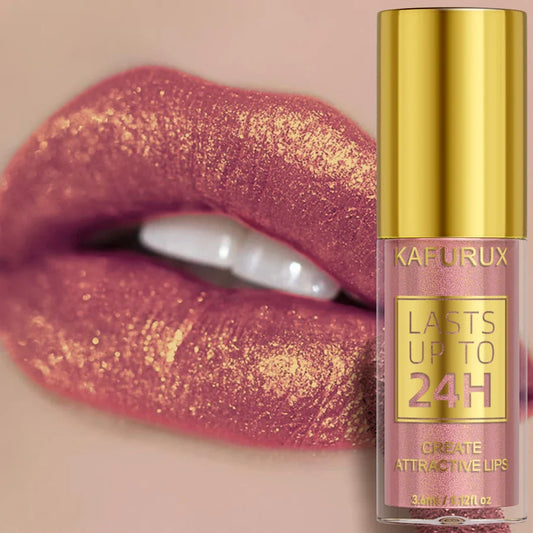 KAFURUX Glitter Metallic Lip Gloss – 14 Colors Long-Lasting Glitter Lip Gloss Oasis Select 02