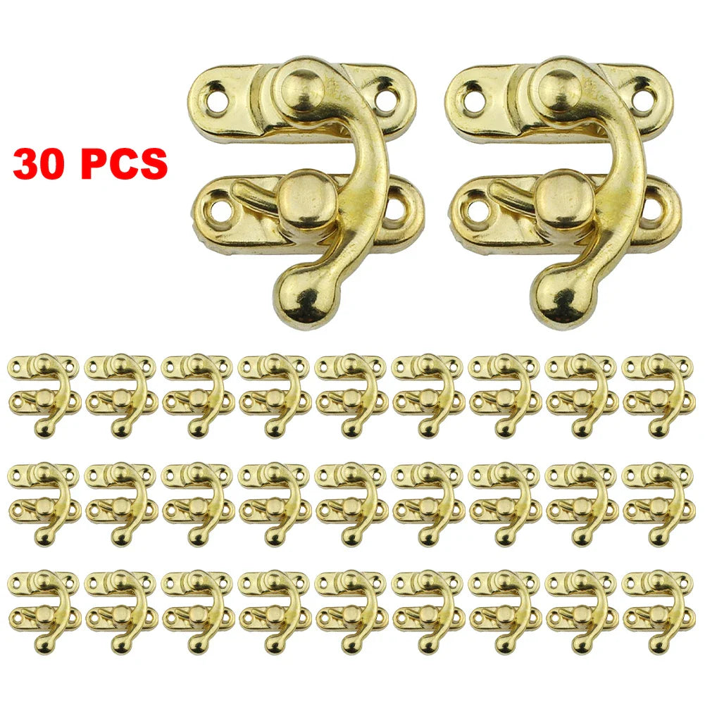 30-Pack Toggle Hasp Latch Clasps for Wooden Boxes – Gold, Bronze