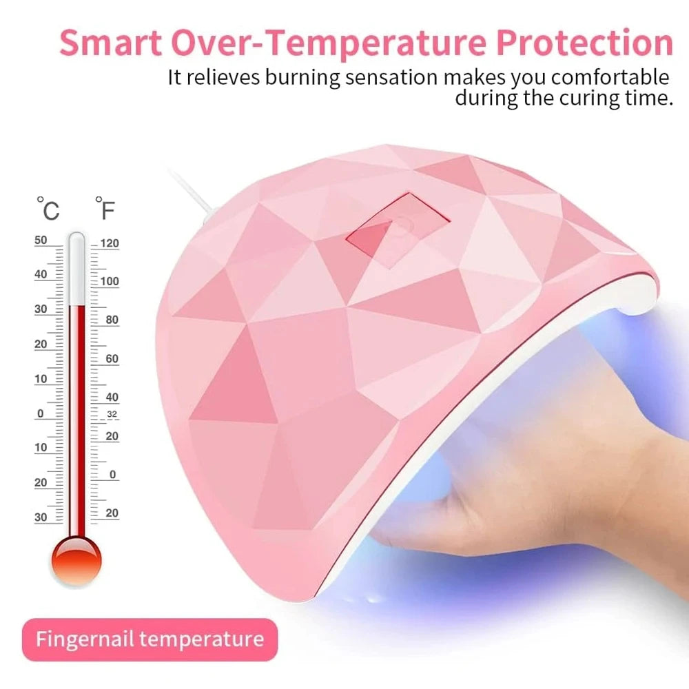54W UV LED Nail Lamp - Sunlight Quick-Dry Nail Tool, Professional Fingernail & Toenail Art Salon Equipment Peaceful Pleasures Health and Wellness