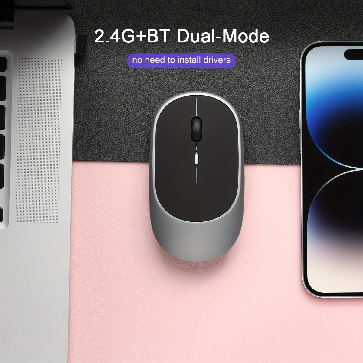 Bluetooth-compatible Wireless Mouse Rechargeable Mouse Gamer Dual Modes 2.4G USB Mice For Laptop iPad Tablet PC Macbook Mause Peaceful Pleasures Health and Wellness