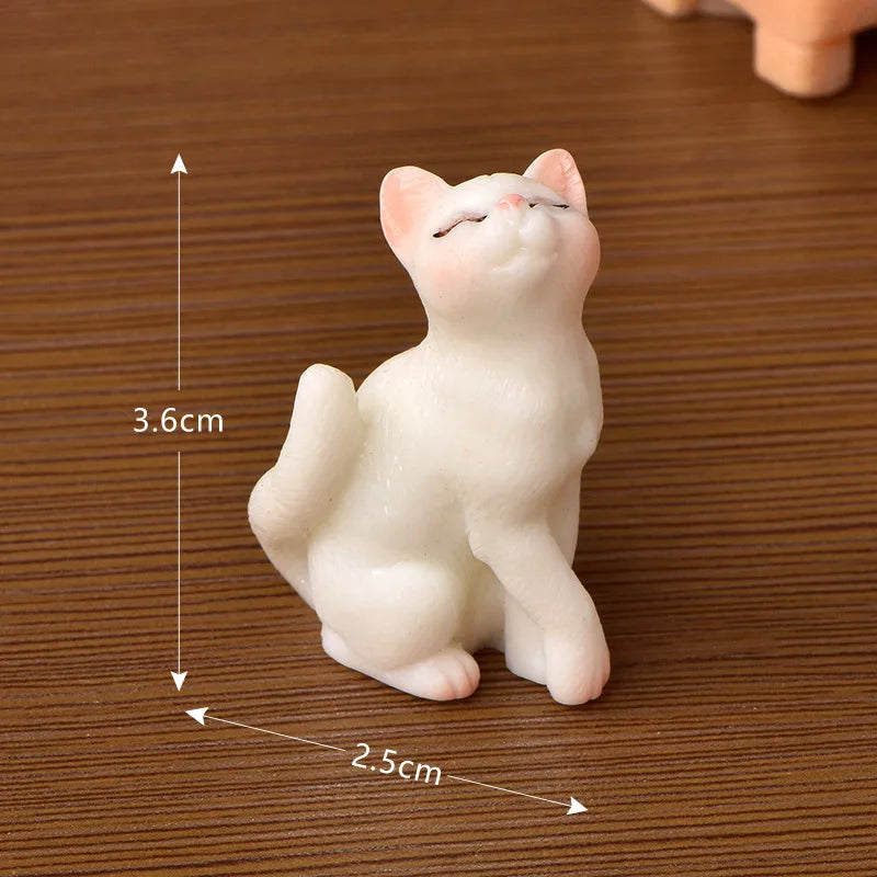 Resin Cat Figurine – Miniature Kitten Fairy Garden Decor
