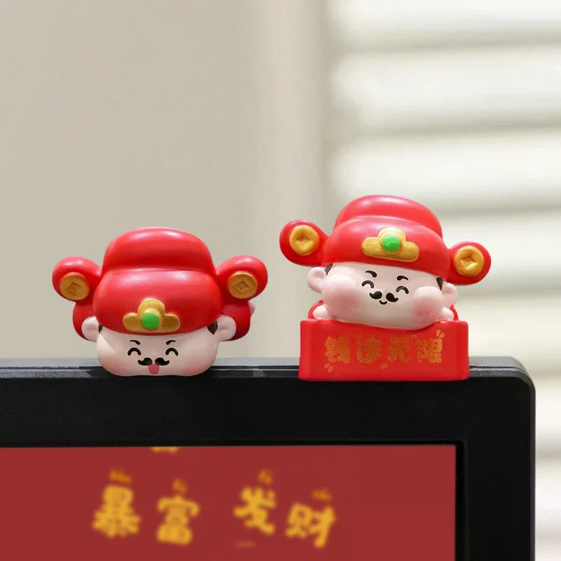 Mini Resin God of Wealth Figurine | Car & Desk Décor