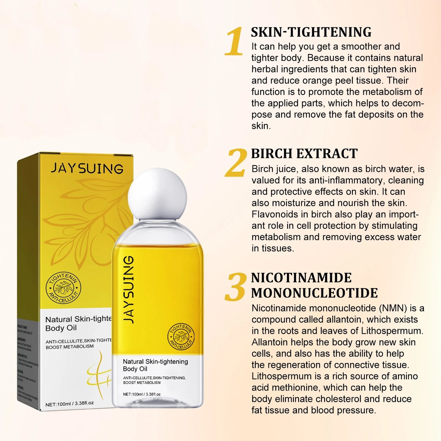 Tightening Body Oil Fat Reducing Anti Cellulite Deep Moisturize Smooth Lifting Firming Skin Relaxing Massage Belly Shaping Oil Peaceful Pleasures Health and Wellness