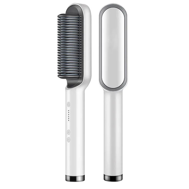 Hair Straightener Hot Comb Curling Iron Multi-speed Electric Straightening Comb Curling Iron Hair Brush 2023 Hot Sale Peaceful Pleasures Health and Wellness WHITE UK
