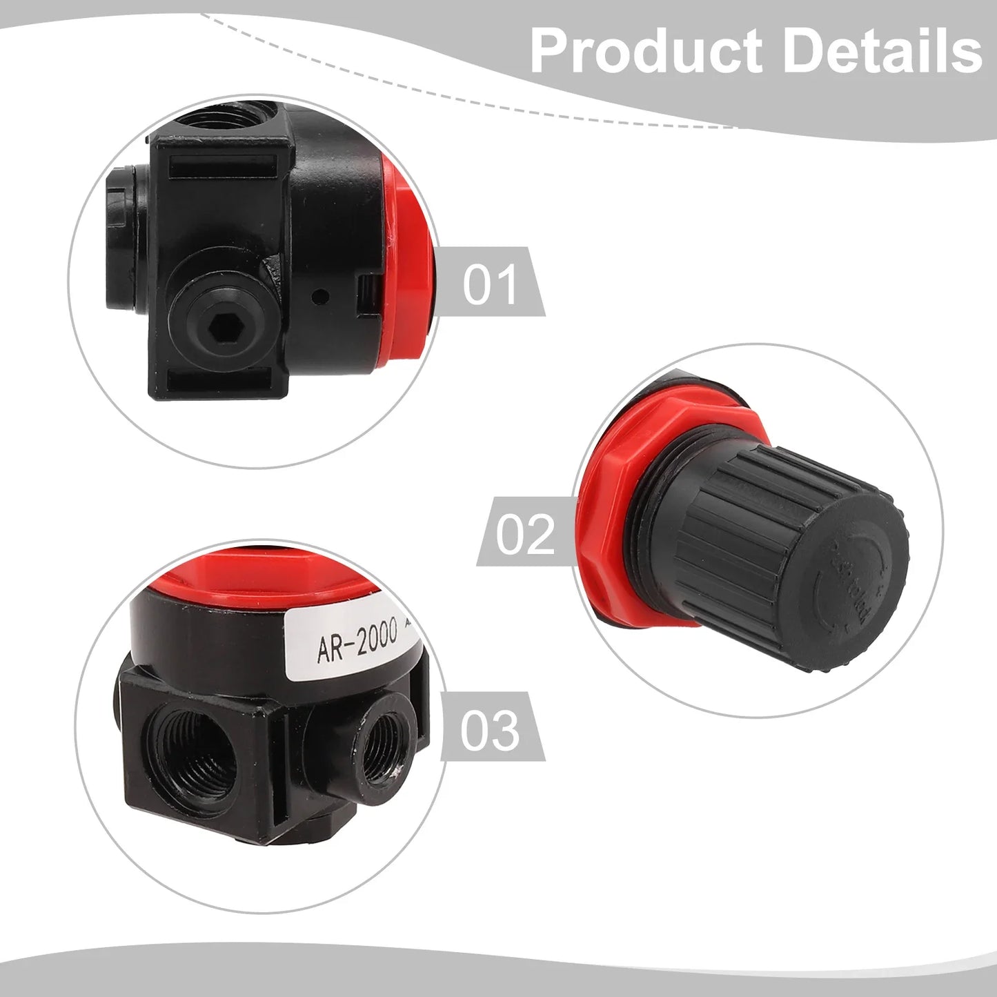 AR2000 Air Compressor Pressure Regulator Valve G1/4" & Gauge