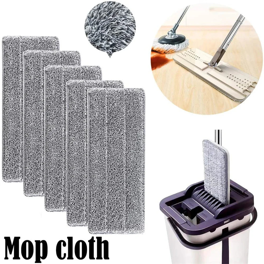 Replace Mop Head Microfiber Replacement Head Floor Cleaning Cloth Pads Flat Squeeze Hand Free Wringing Tools for Home, Kitchen Peaceful Pleasures Health and Wellness