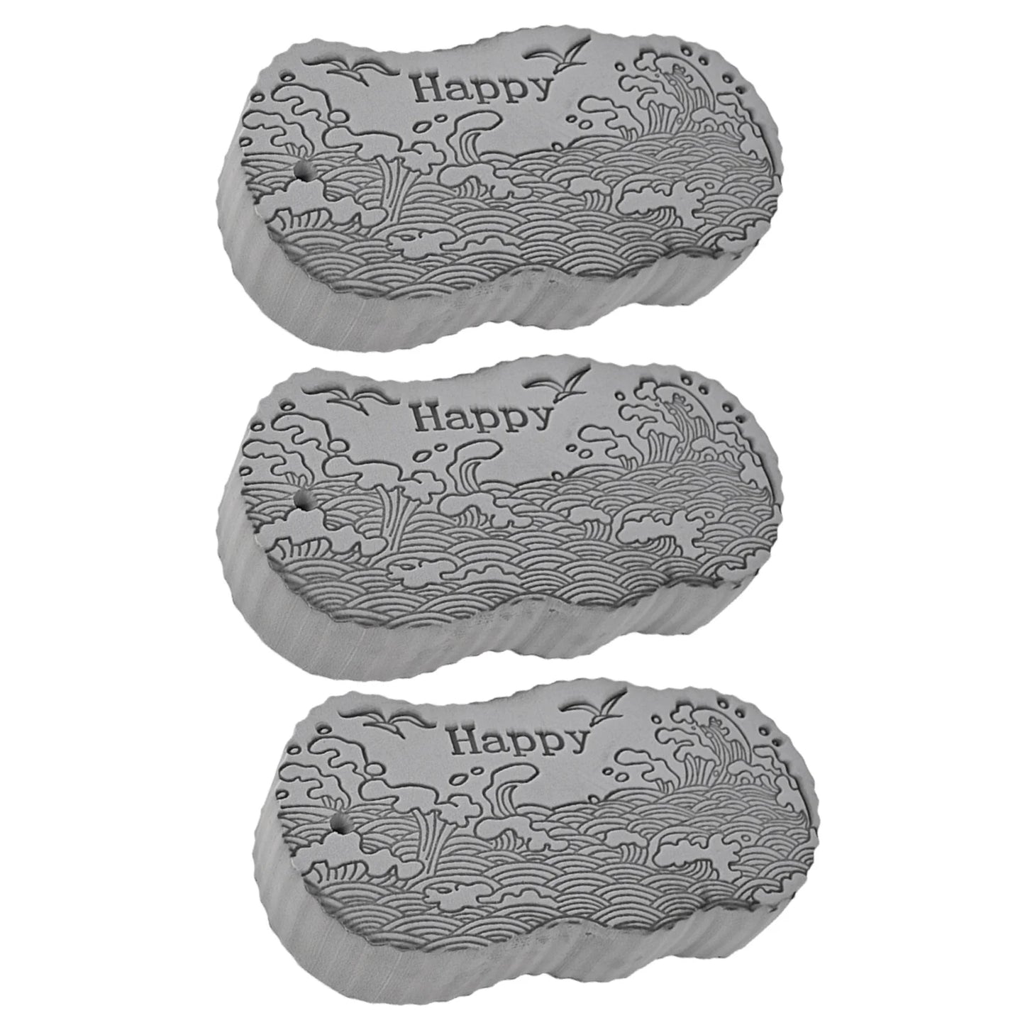 Super Soft Exfoliating Bath Sponge Magics Exfoliators Dead Skin 3D Bath Sponge Body Massage Cleaning Brush For Adults Children Peaceful Pleasures Health and Wellness Grey 3pcs