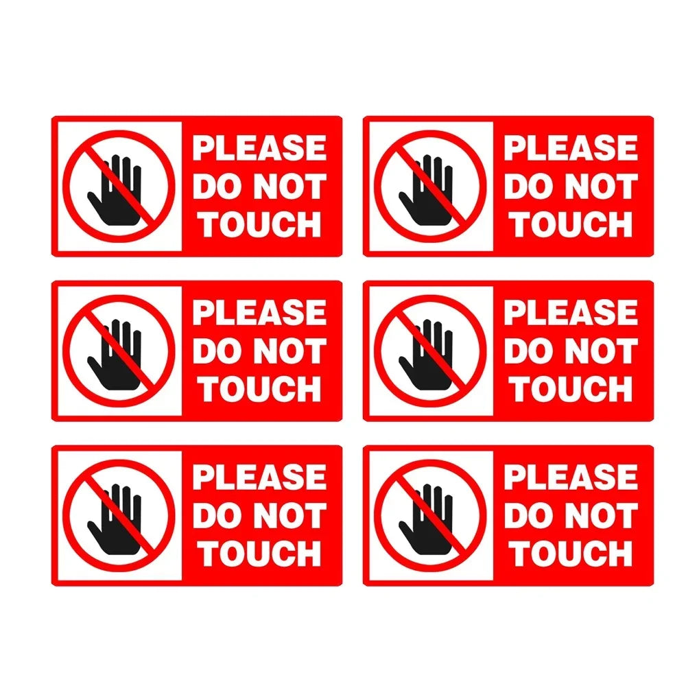 2x4 Inch Do Not Touch Warning Sign Label Stickers Decals 6 Pcs Per Pack Peaceful Pleasures Health and Wellness