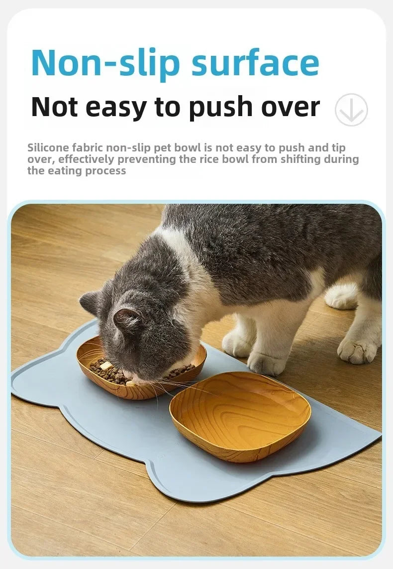 Silicone Pet Food Mat – Non-Slip Waterproof Dog & Cat Bowl Mat