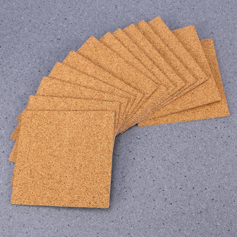 Cork Coasters Square Thick Mat DIY Backing Sheet Home Bar Household