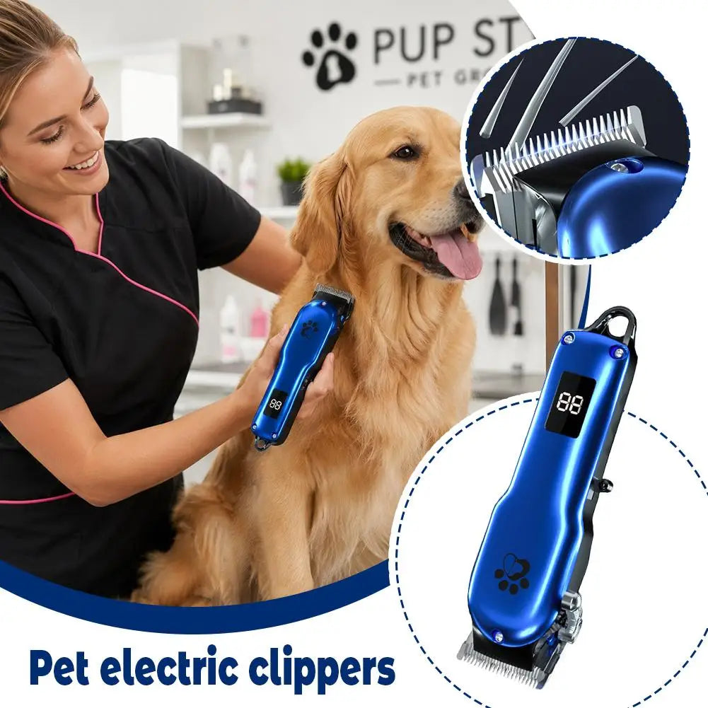 Cordless Electric Pet Clipper – Low Noise, LED, USB Rechargeable