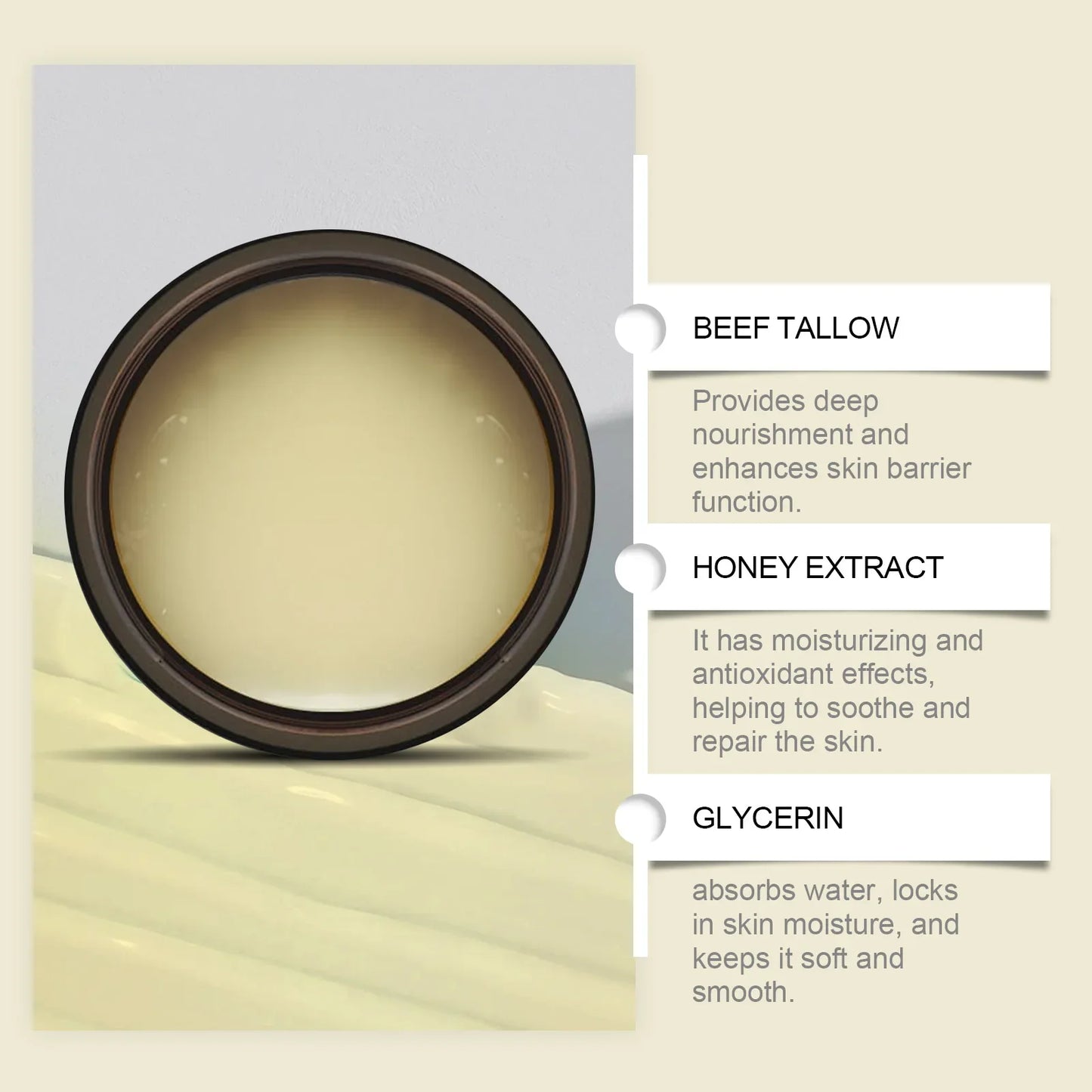 WOODSLEEP Tallow Honey Face Moisturizer Cream 60g | Deep Hydration