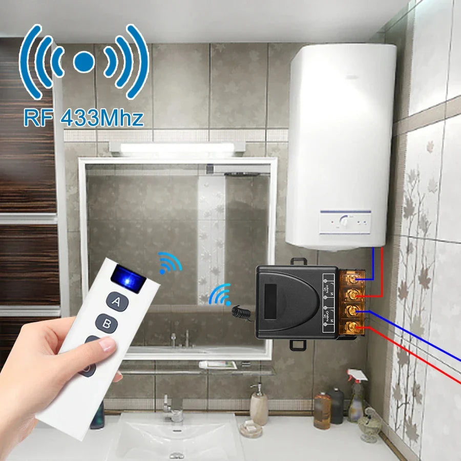 30A RF Wireless Remote Switch 433MHz – Pump & LED Control