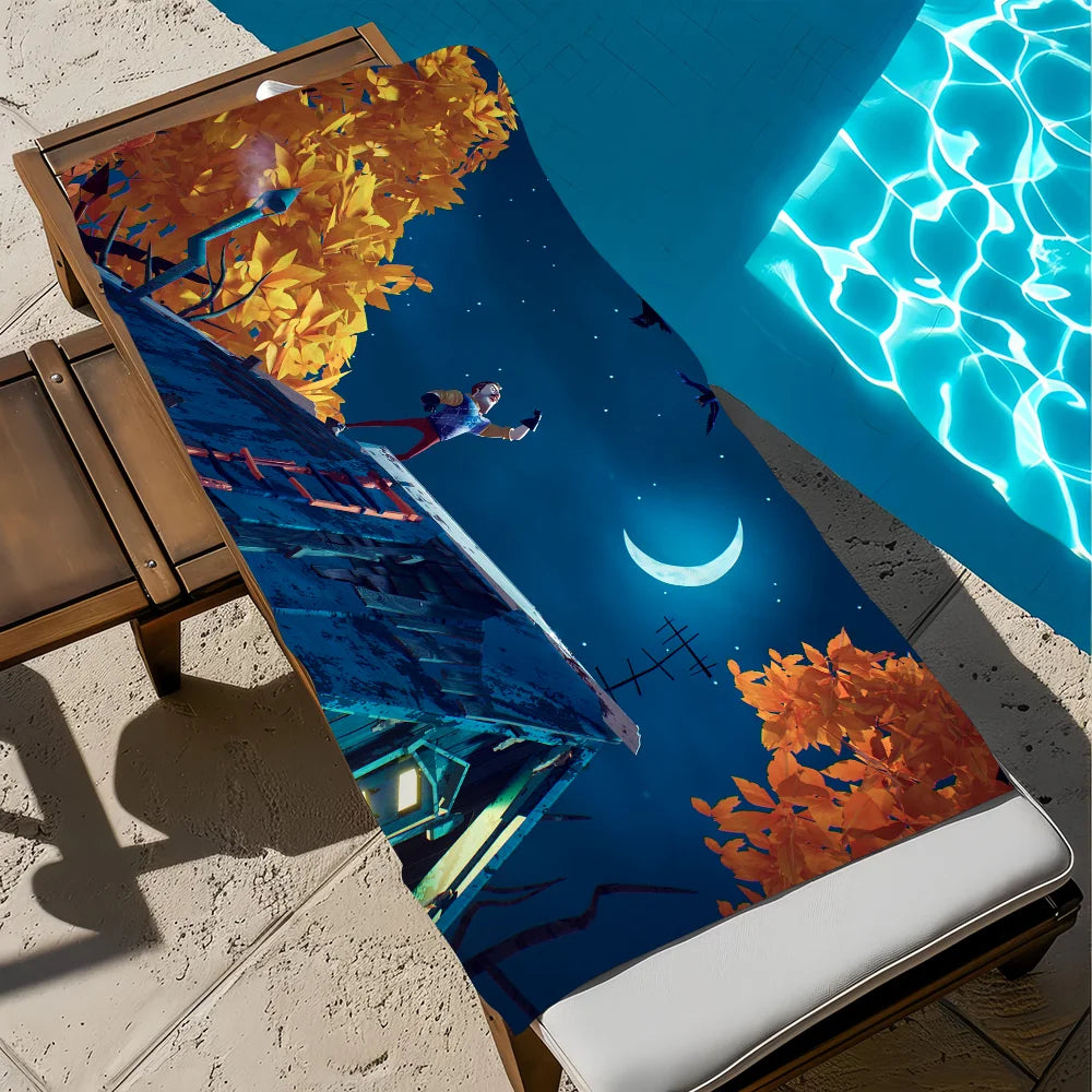 Hello Neighbor Horror Game Quick-Dry Beach Towel | Fun Gift Quick-Dry Beach Towel Peaceful Pleasures Health and Wellness