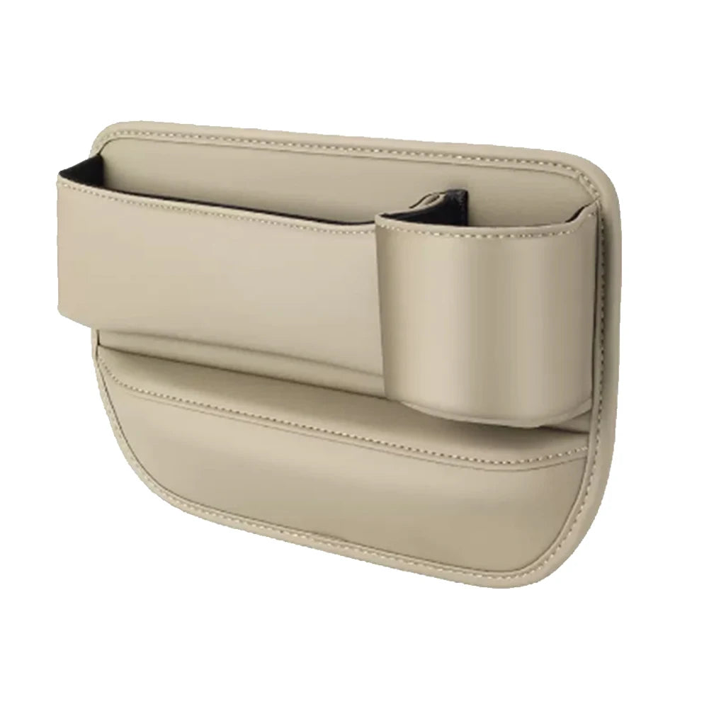 Leather Car Seat Organizer with Cup & Phone Holder Peaceful Pleasures Health and Wellness Passenger White spain