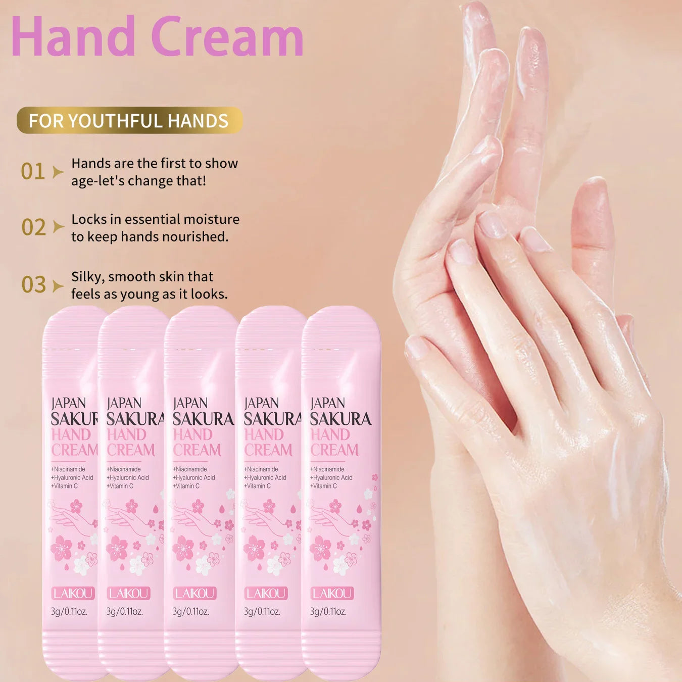 LAIKOU Cherry Blossom Hand Cream – Moisturizing & Nourishing