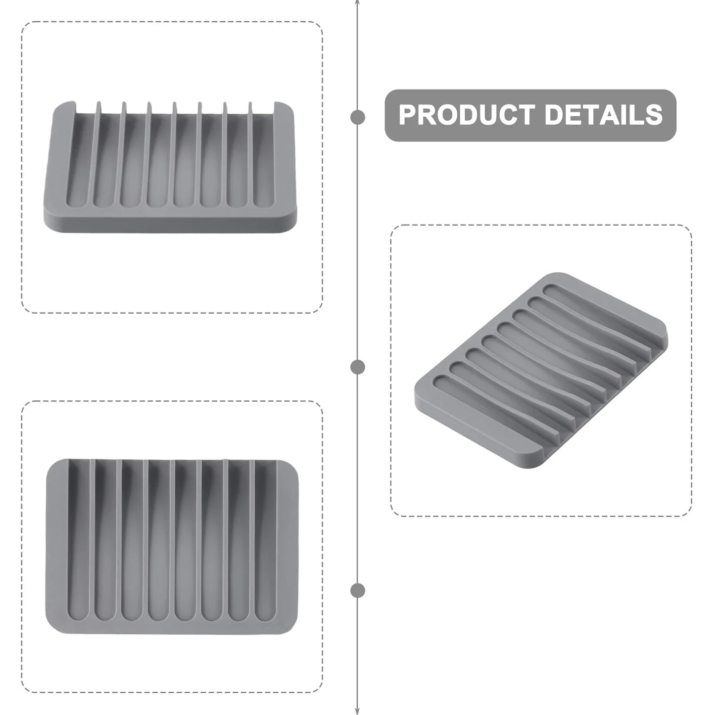 Silicone Self-Draining Soap Dish & Sponge Tray | Kitchen & Bath
