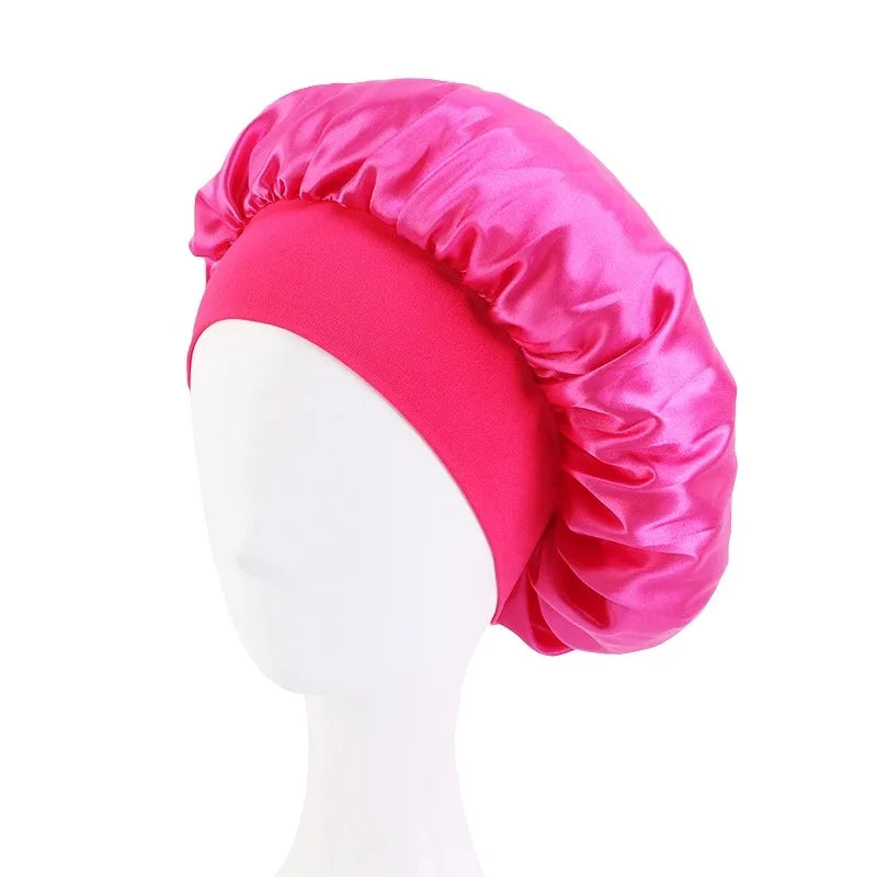 Women's Satin Sleep Bonnet | Wide Brim, Elastic Band Hair Care