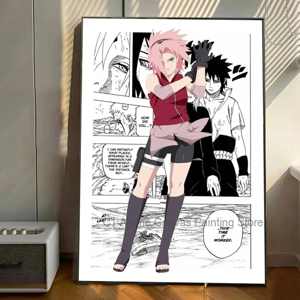 Japanese N-naruto Anime Poster Canvas Art Wall Murals Decor Game Room Decor Gifts Kawaii HD Painting Cat Cars Peaceful Pleasures Health and Wellness C1-80-3 50x70cm