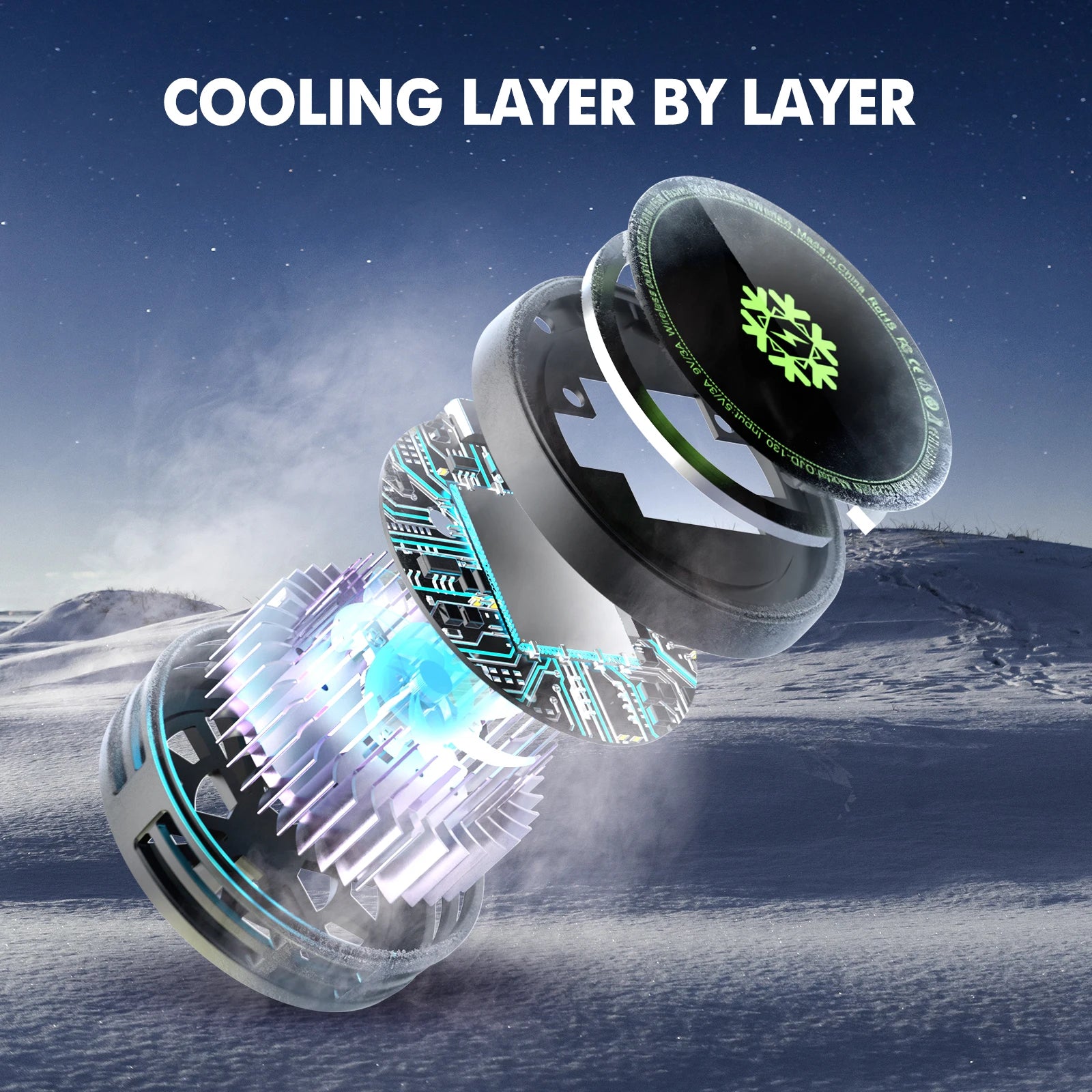 2 In 1 Magnetic Wireless Charging 15W Universal Phone Cooler with Digital Display RGB Lights for Iphone Samsung Airpods Peaceful Pleasures Health and Wellness
