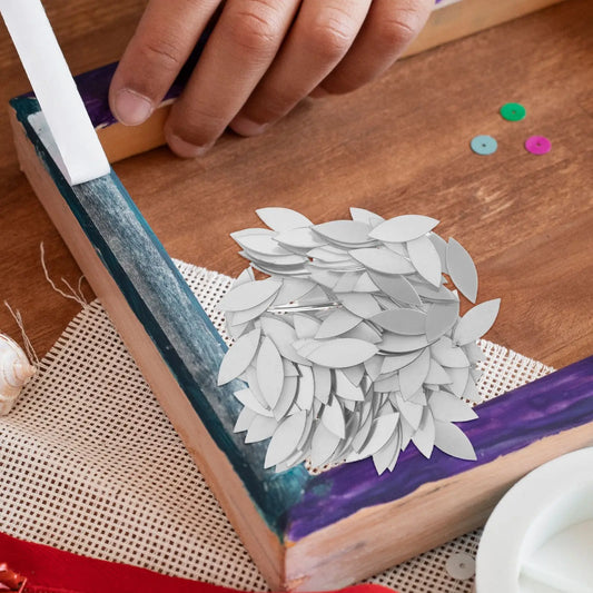 150PCS Petal Shape Mini Size Glass Mirror Adhesive Small Mirror Craft Mirror Tiles for Crafts and DIY Projects Supplies Peaceful Pleasures Health and Wellness Default Title