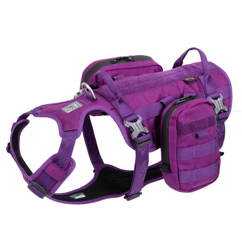 Truelove Tactical Dog Harness with Backpack YH1805 Peaceful Pleasures Health and Wellness Purple M China Mainland