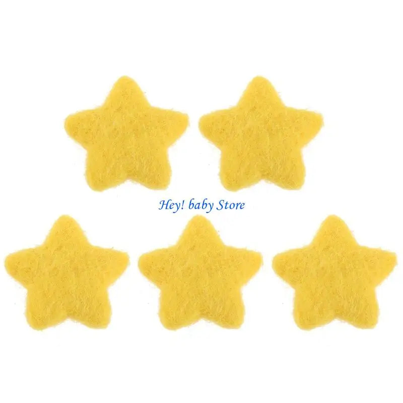 Wool Felt Star Beads Baby Photo Props – 5 Pack, 10 Colors